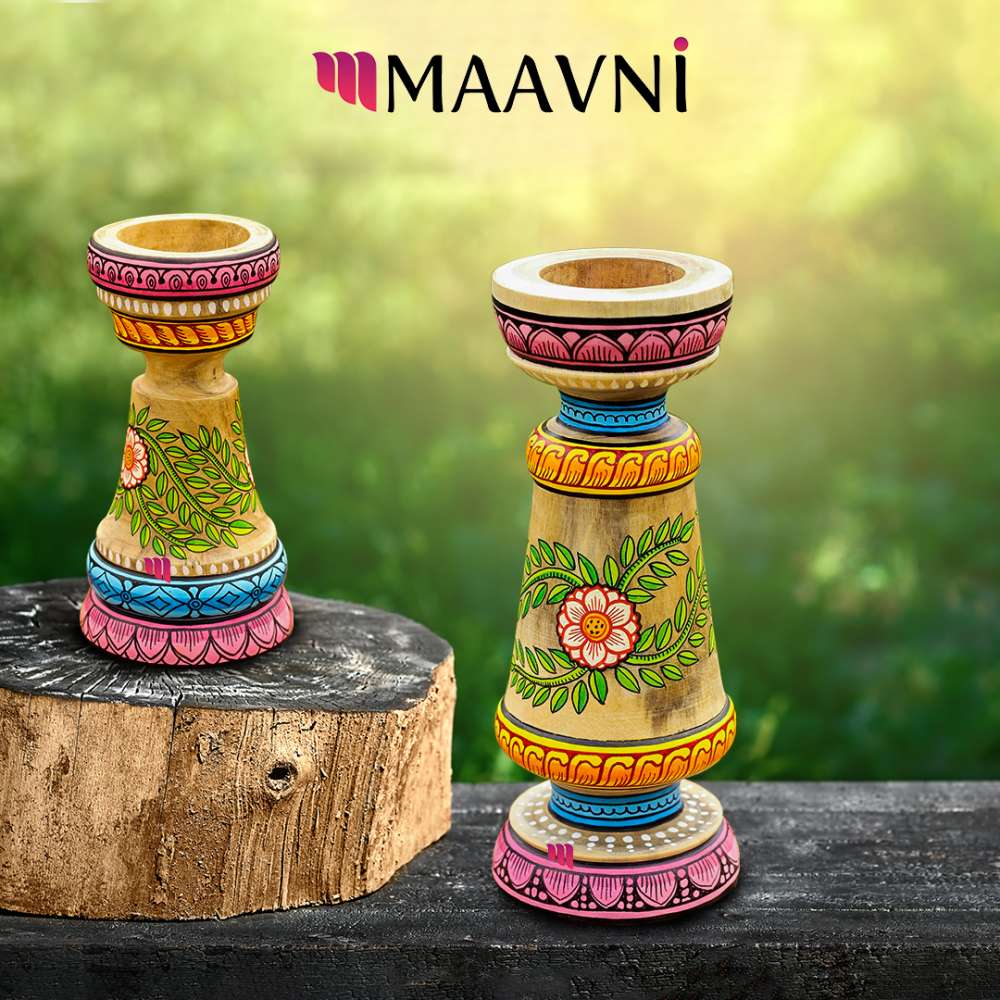 Floral Candle Stand Pair
