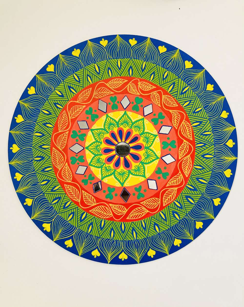 Rainbow mandala wall art