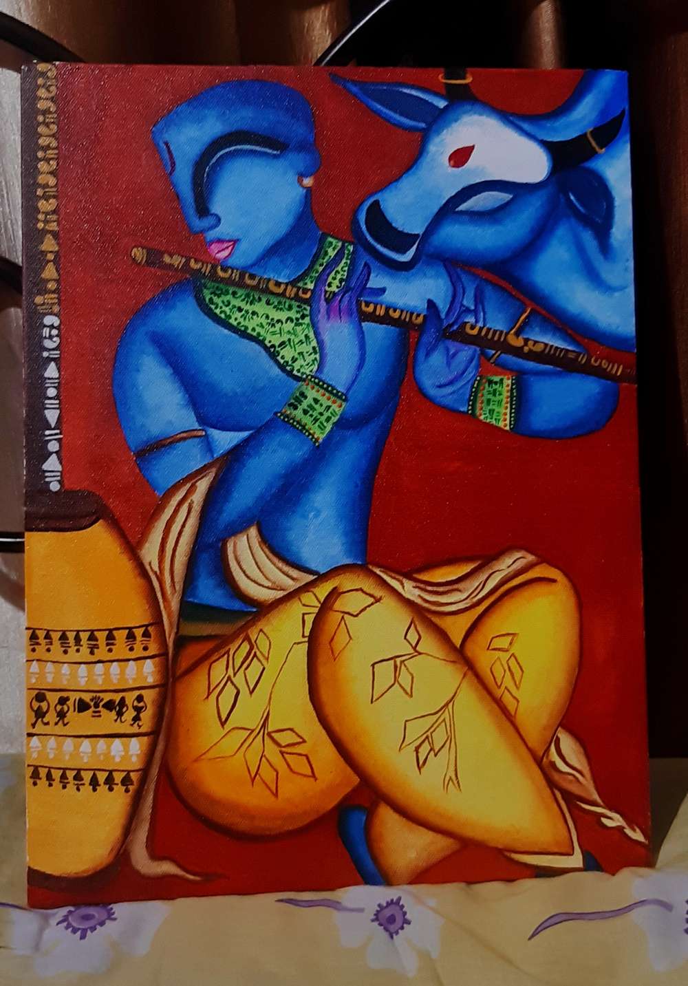 Krishna Playing lute