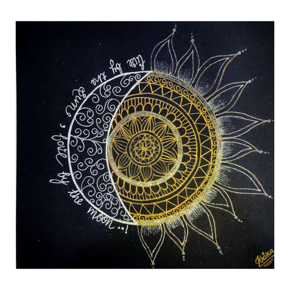Sun and moon theme mandal