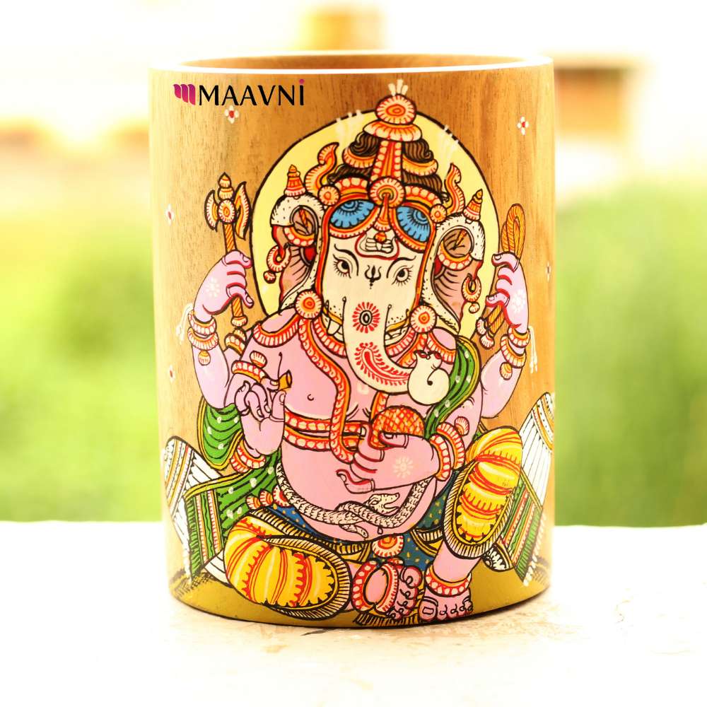 Ganesha Pattachitra Pen Stand
