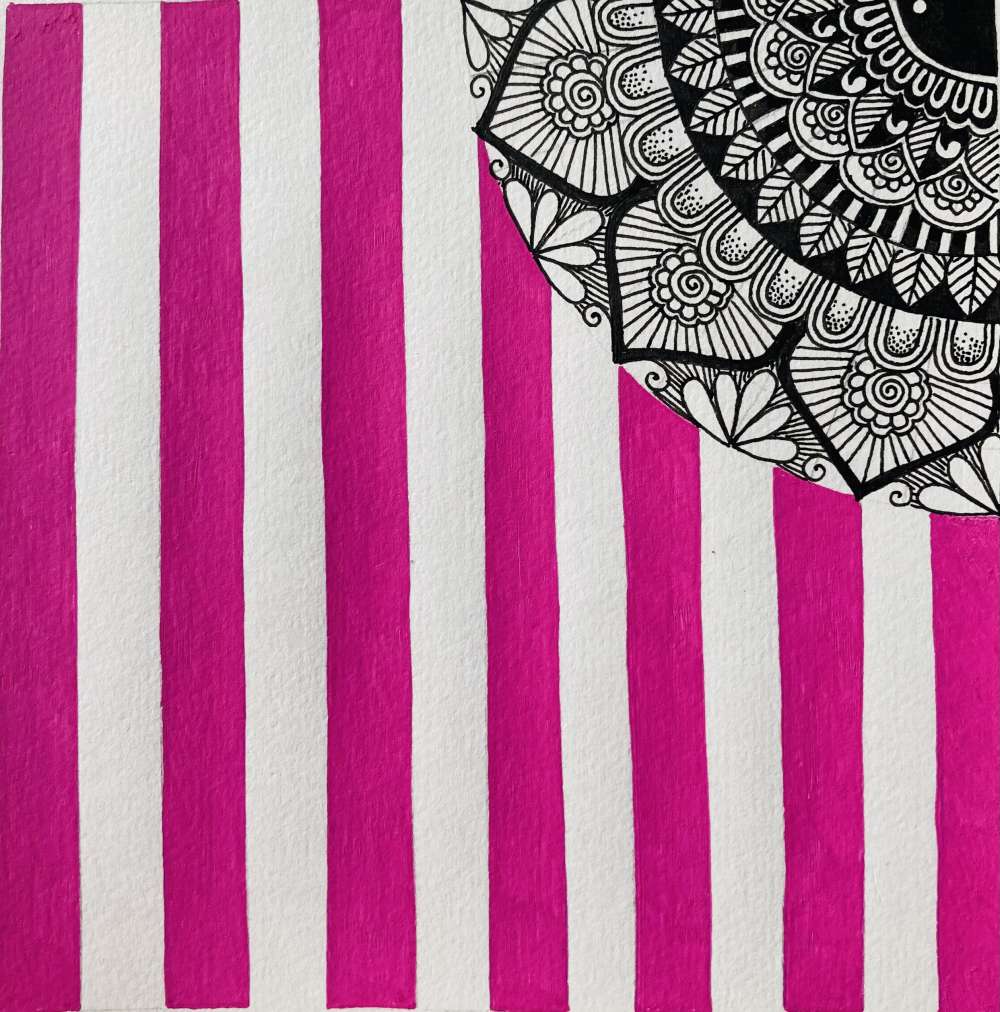 Striped mandala art print