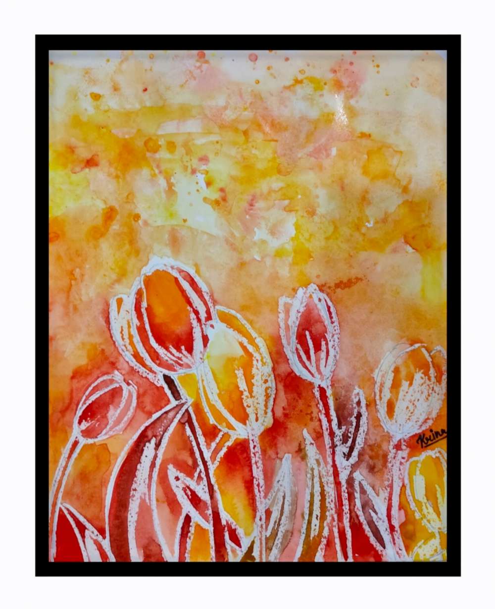 Wax resist painting