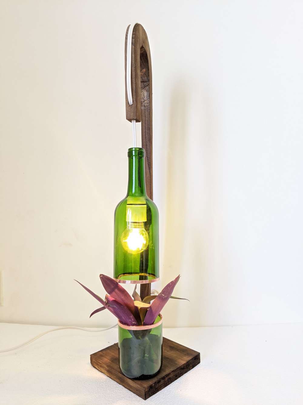 Upcycled Planter lamp