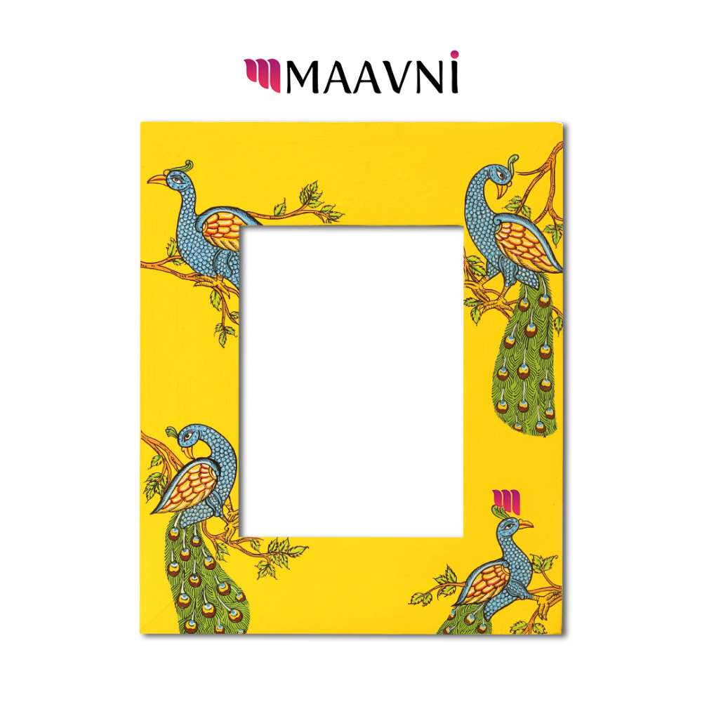 Yellow Peacock Photo Frame