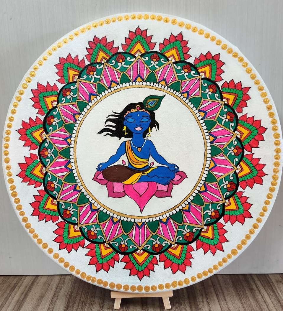 God Krishna Mandala Art