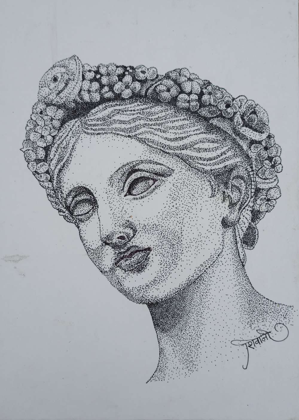 Stippling sketch of idol