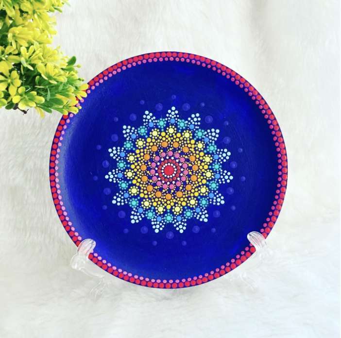 Dot mandala wall plate