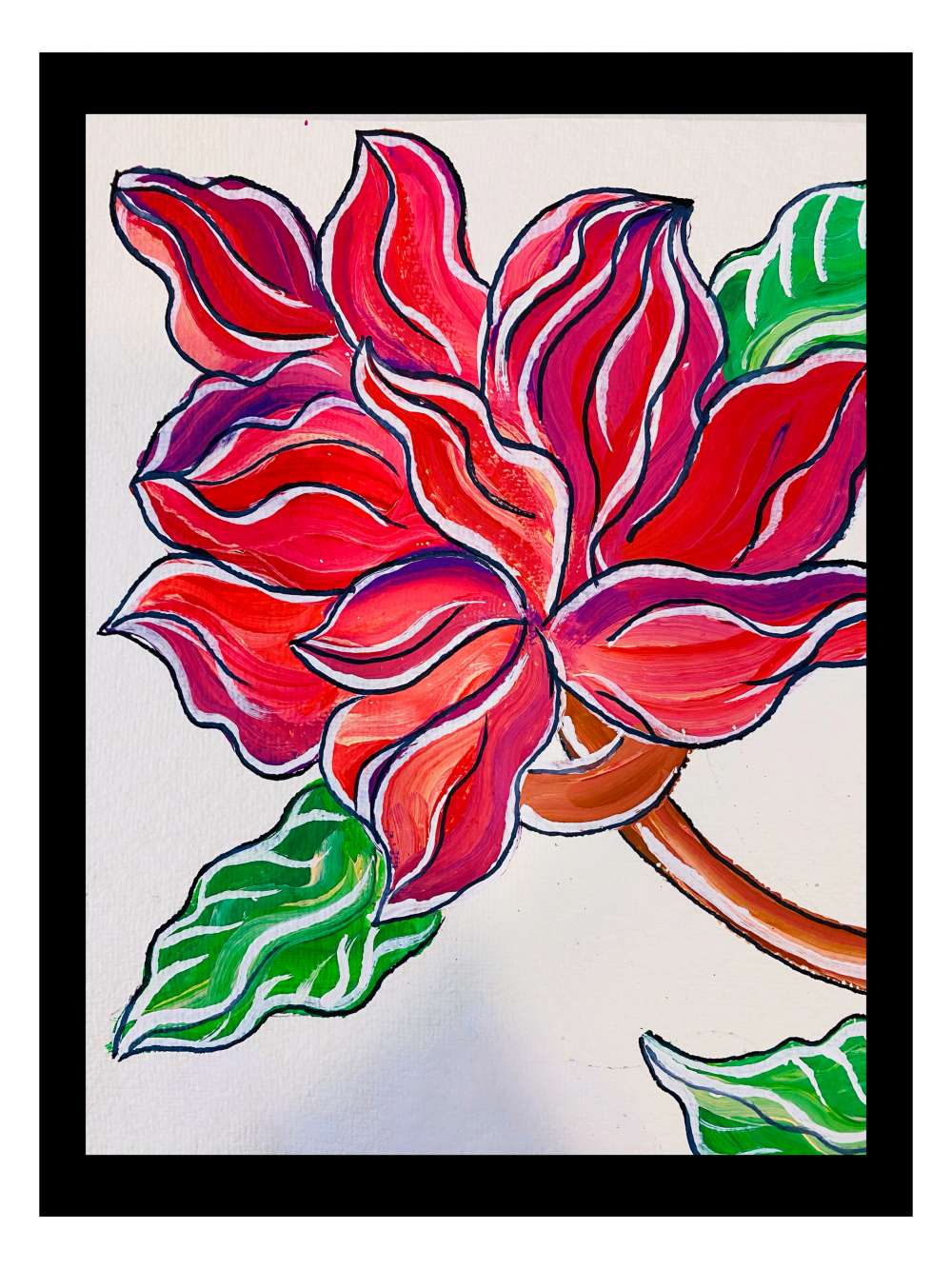 Flower gouache painting