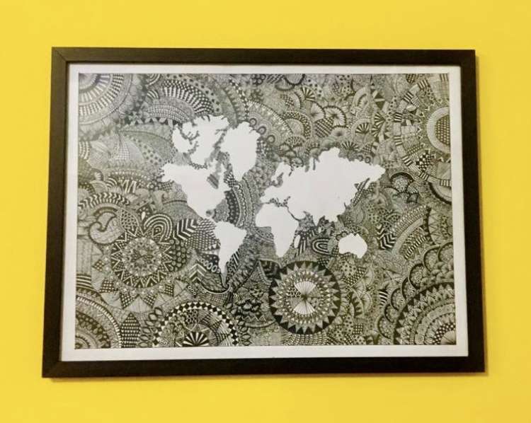 World map mandala art
