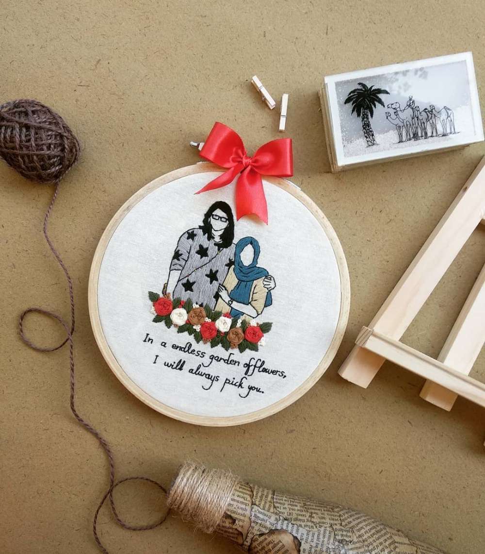 Customised Embroidery Hoop Art