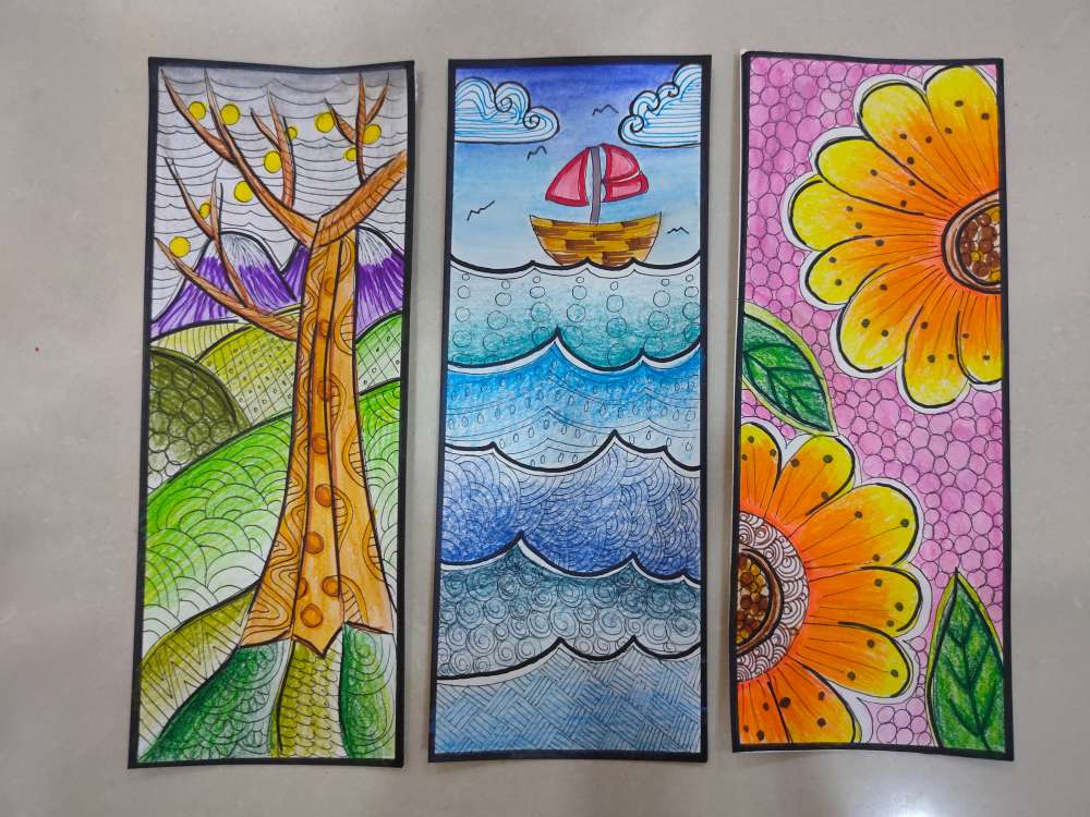 Pencil color bookmarks