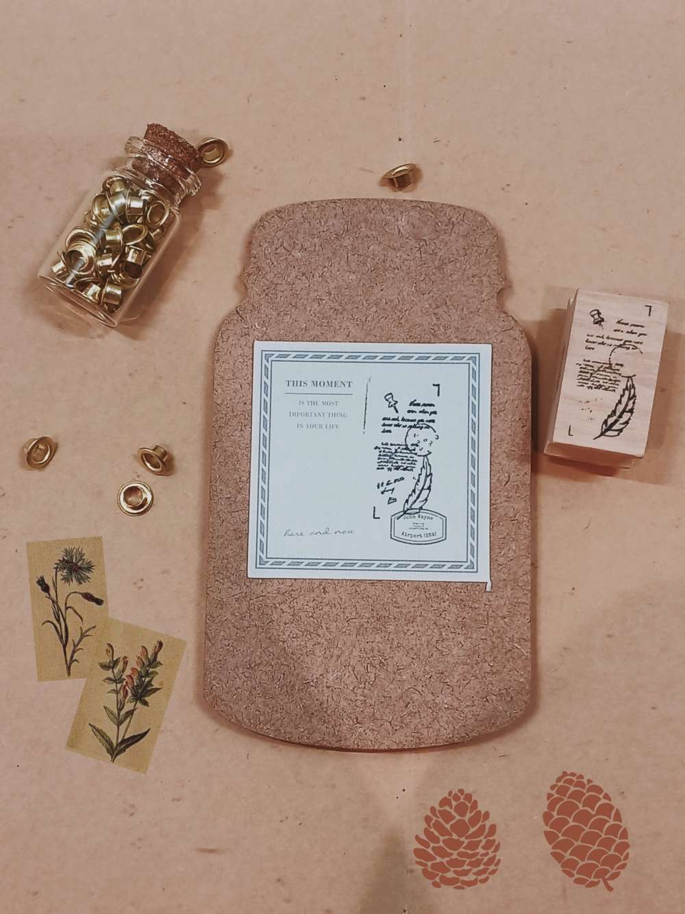 Vintage writing collage stamp