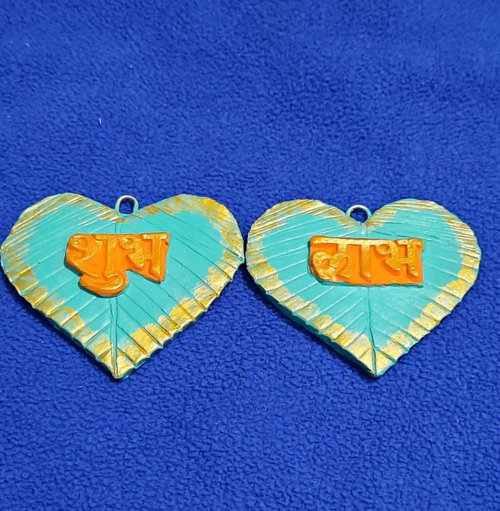 Shubh Labh Paan Shape Handmade Hanpainted Hunar Creation by Neeshu