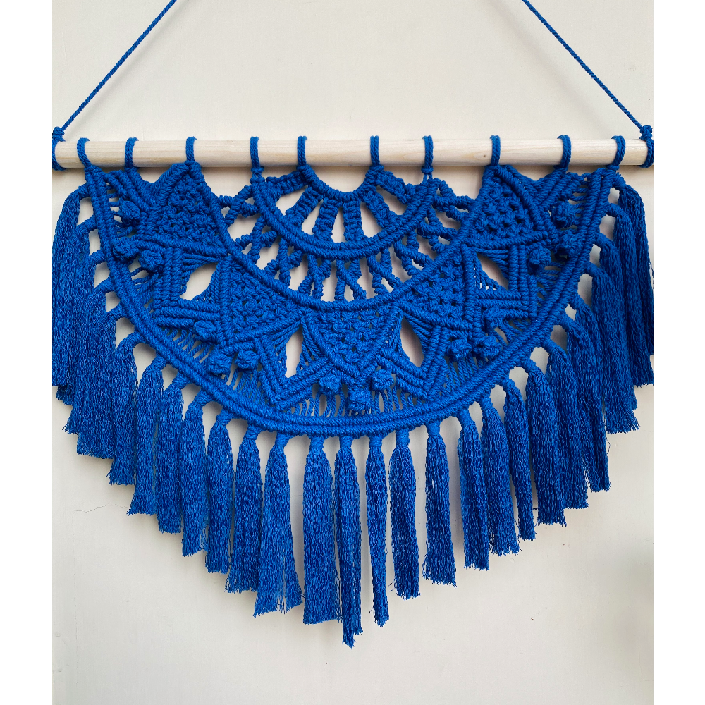 Semi Circle Wall Hanging (Blue) Knotmuch