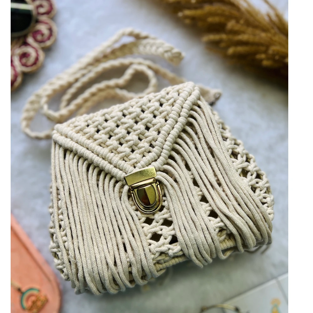 Boho Sling Bag (Offwhite) Knotmuch