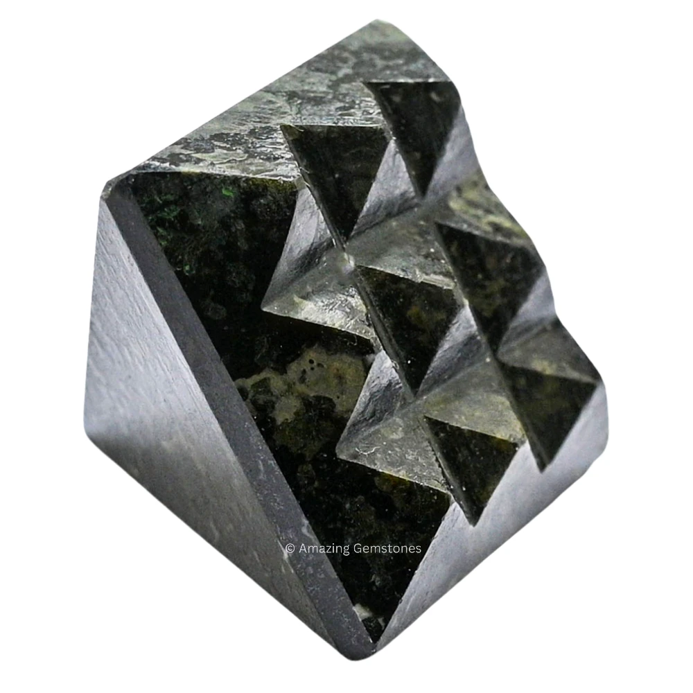Nuummite Lemurian Pyramid - Under 9 Pyramid Plate