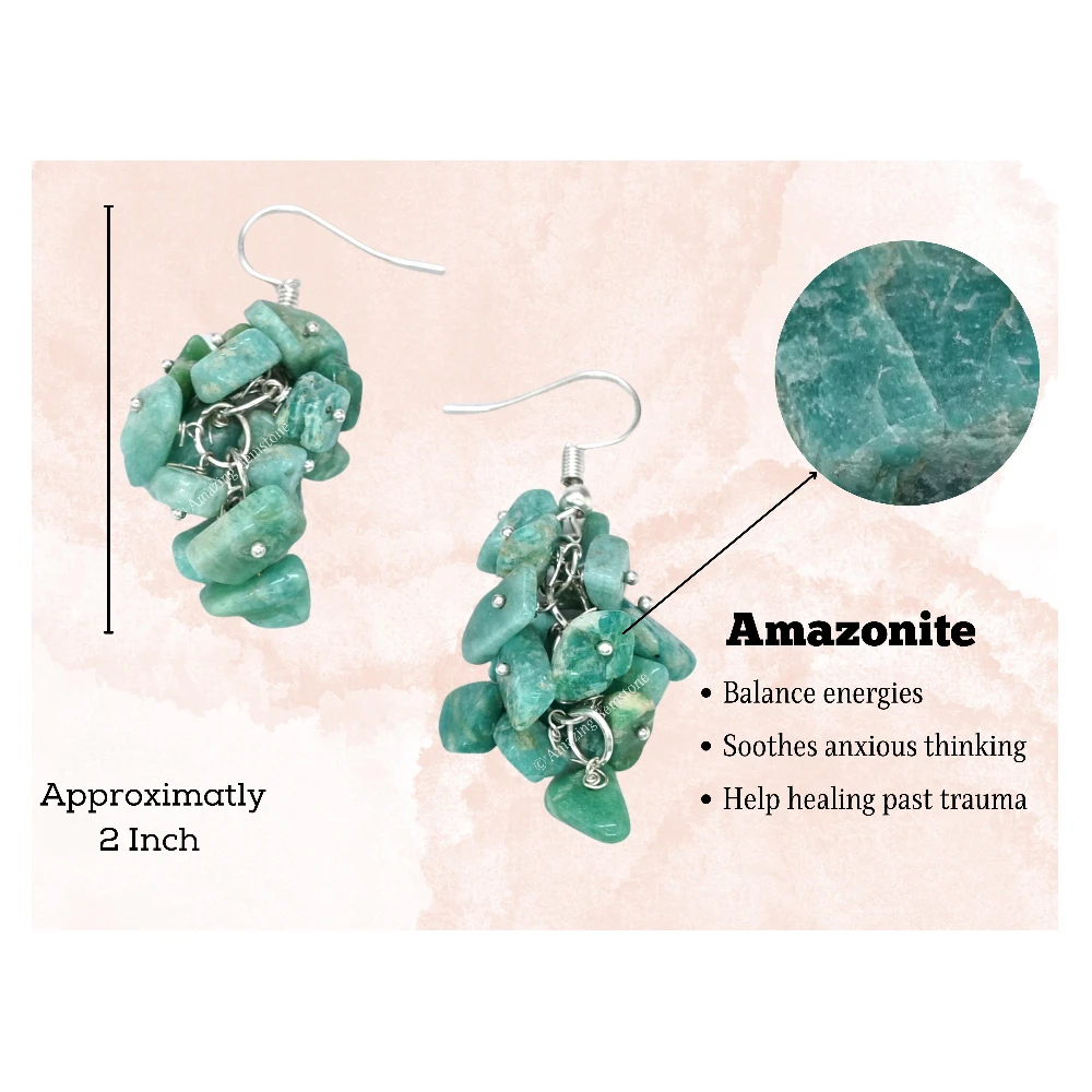 Amazonite Crystal Earrings (Silver)