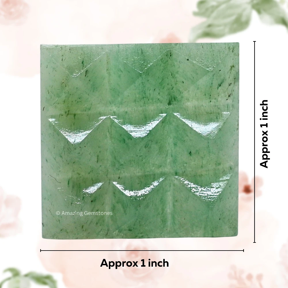Green Aventurine 9 Pyramid Plate