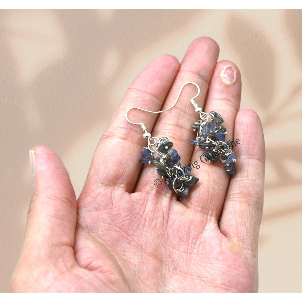 Tanzanite Crystal Earrings (Silver)