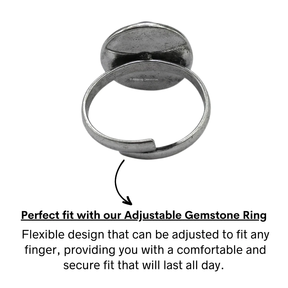 Lapis Lazuli Crystal Bead Ring (Silver)