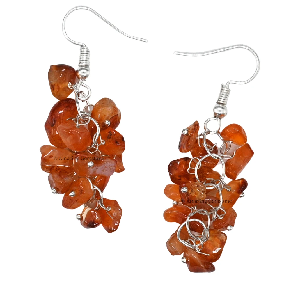 Carnelian Crystal Earrings