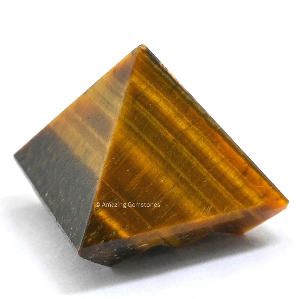 Tiger Eye Lemurian Pyramid - Under 9 Pyramid Plate