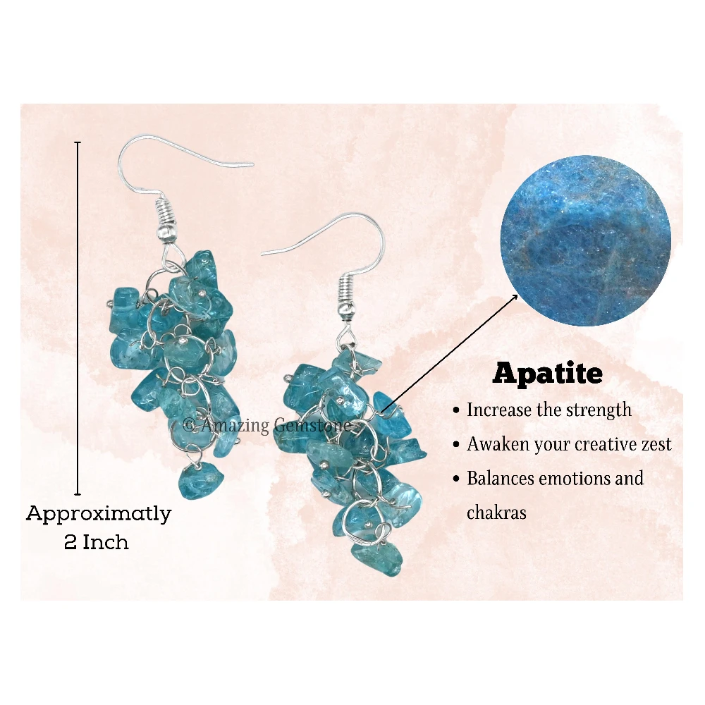 Apatite Crystal Earrings (Silver)