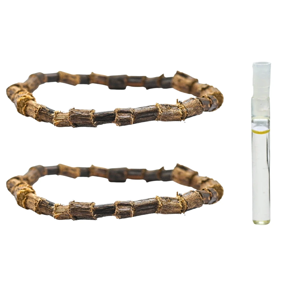 Raw Tulsi Mosquito Repellent Bracelet Set with Essential Oil (Pack of 2, Children)