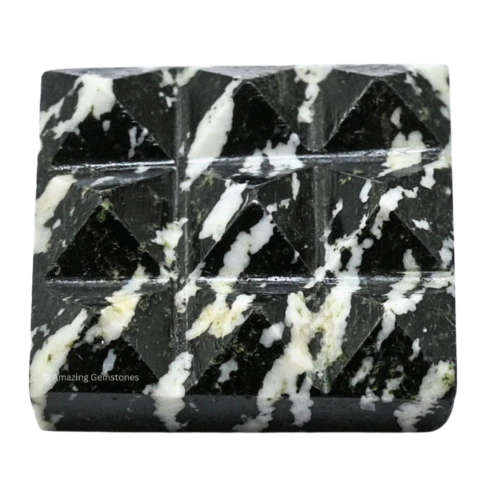 Black and White Tourmaline 9 Pyramid Plate