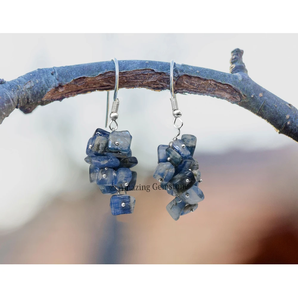 Kyanite Crystal Earrings (Silver)