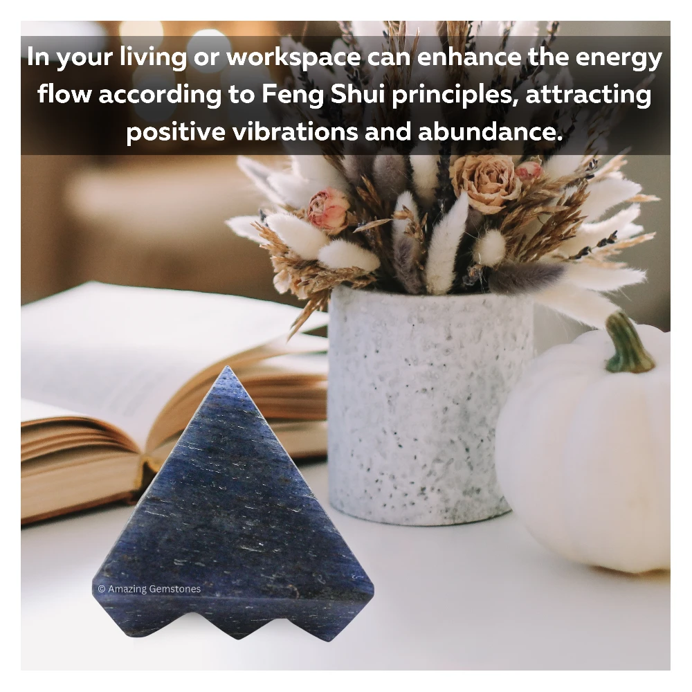Blue Aventurine Lemurian Pyramid - Under 9 Pyramid Plate
