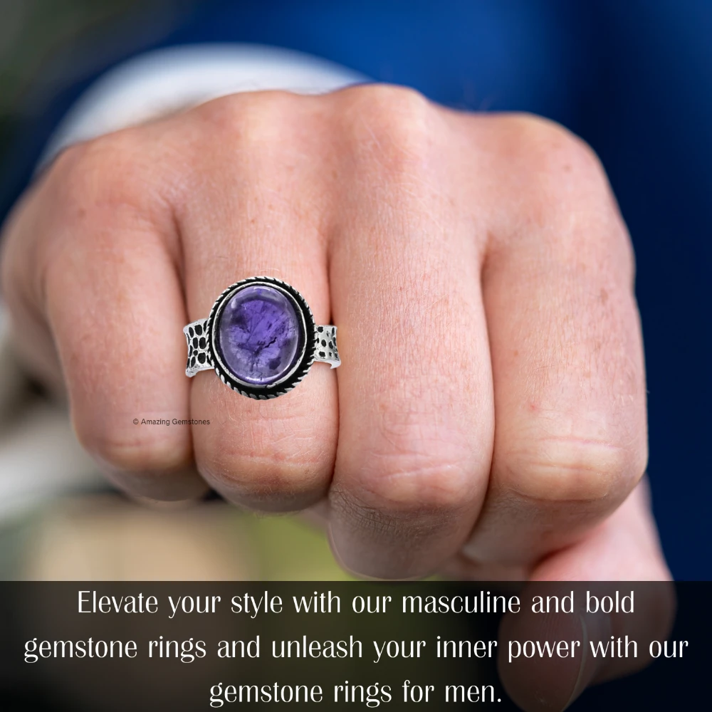 Amethyst Crystal Ring (Silver)