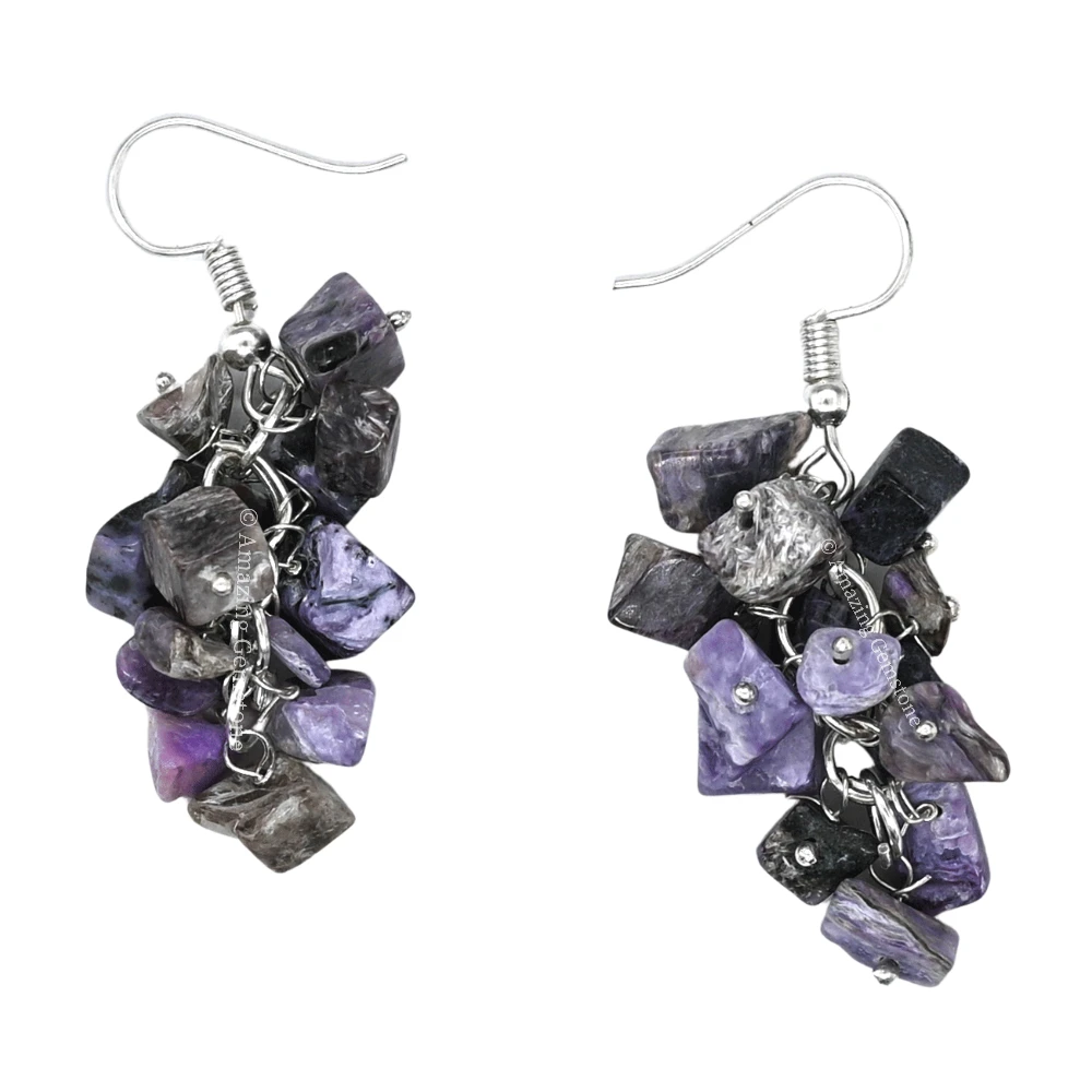 Charoite Crystal Earrings
