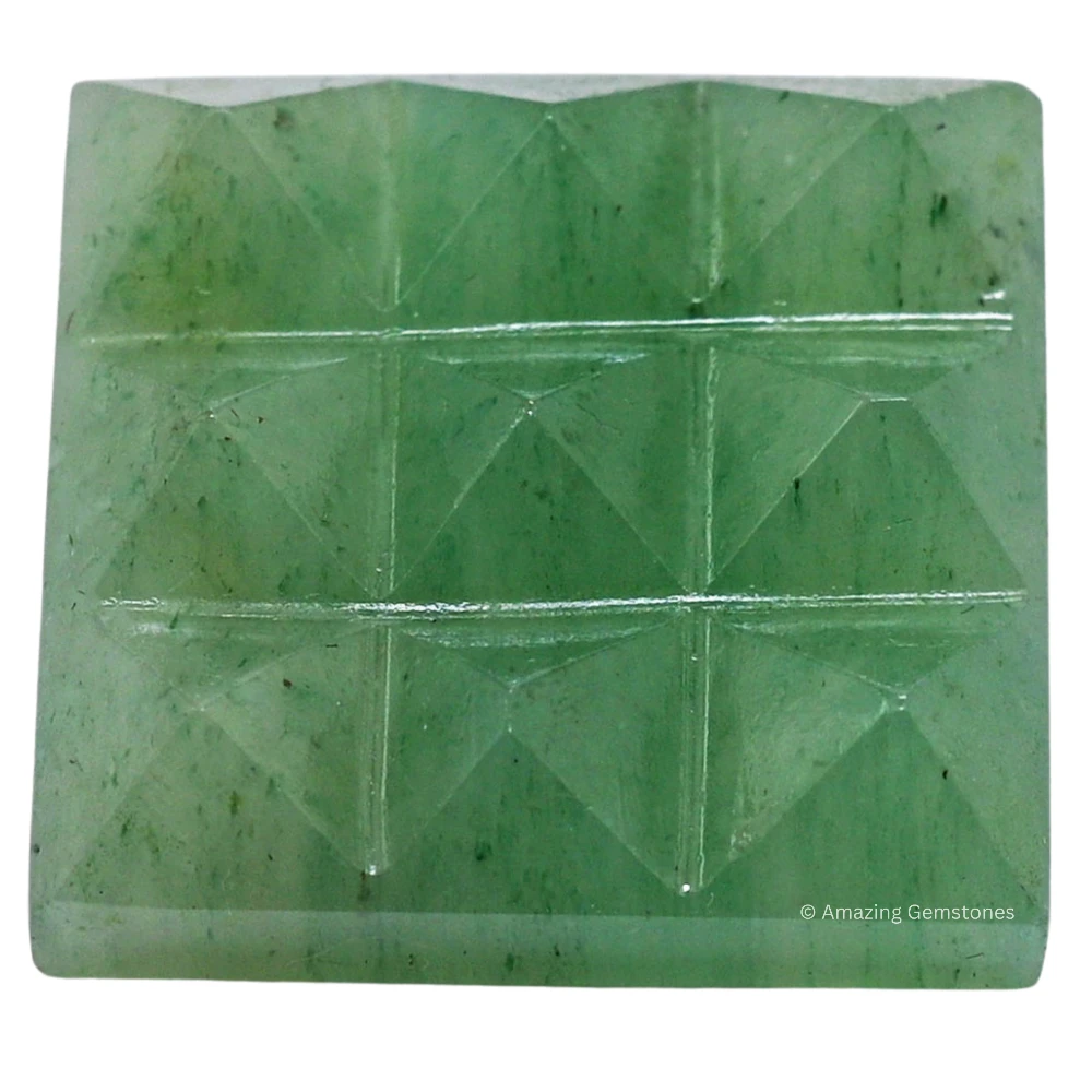 Green Aventurine 9 Pyramid Plate