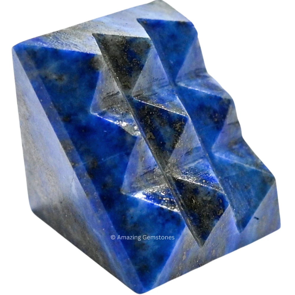 Lapis Lazuli Lemurian Pyramid - Under 9 Pyramid Plate