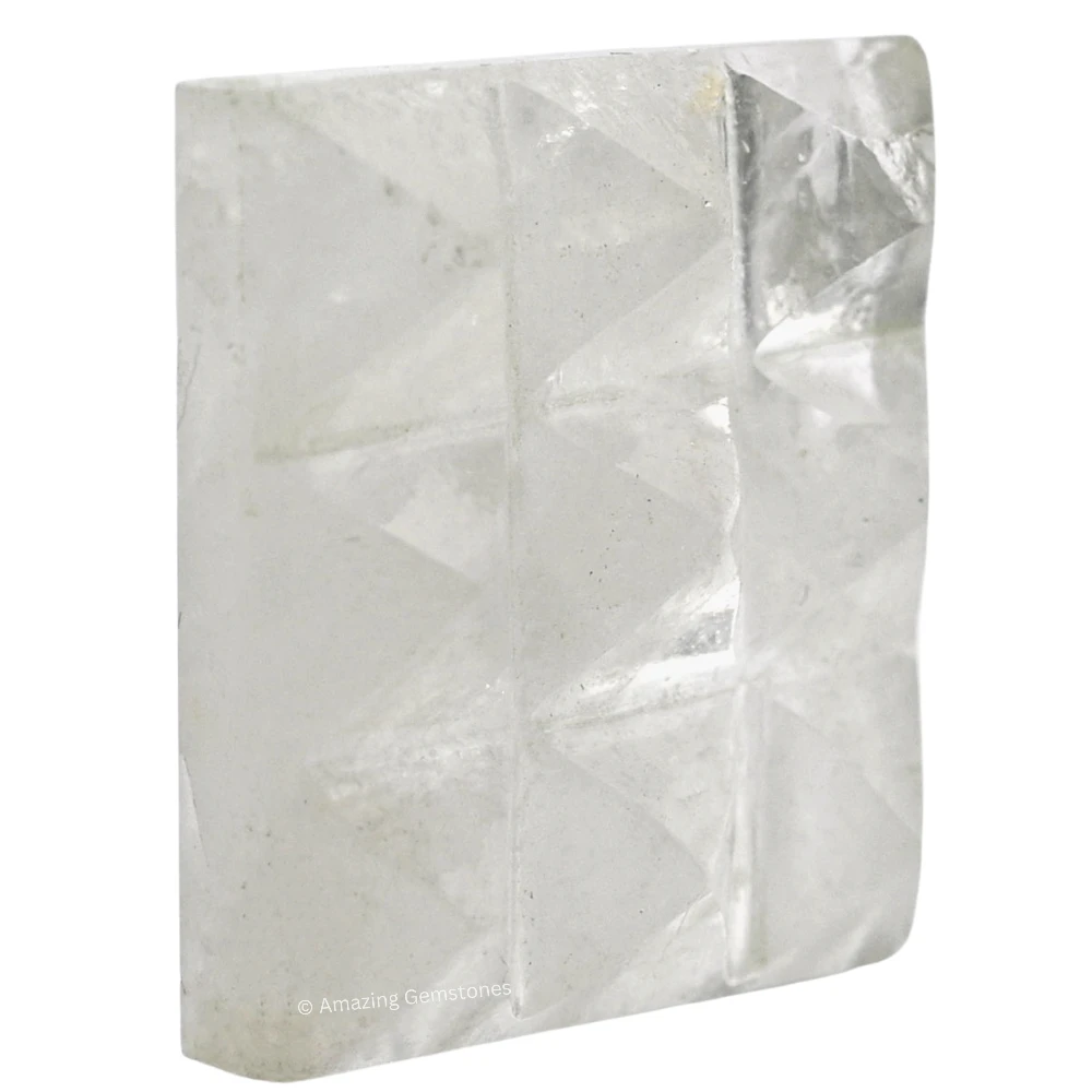 Clear Quartz 9 Pyramid Plate