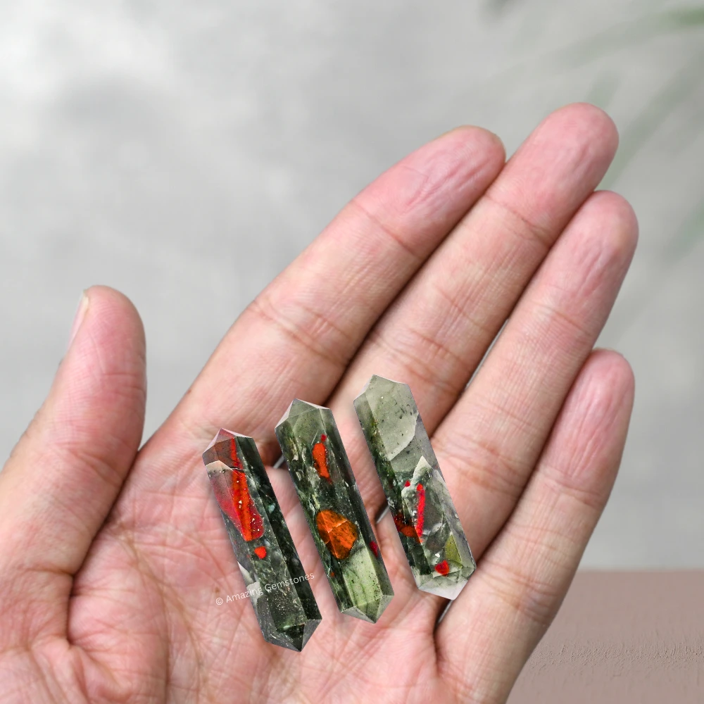 African Bloodstone Pencil Points (Double Terminated) (Set of 50)