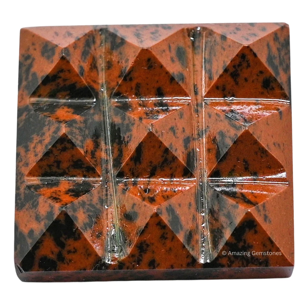 Mahogany Obsidian 9 Pyramid Plate