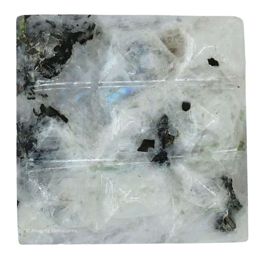 Rainbow Moonstone 9 Pyramid Plate