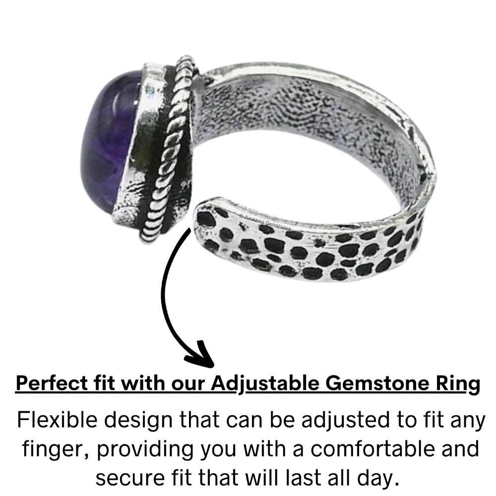 Amethyst Crystal Ring (Silver)