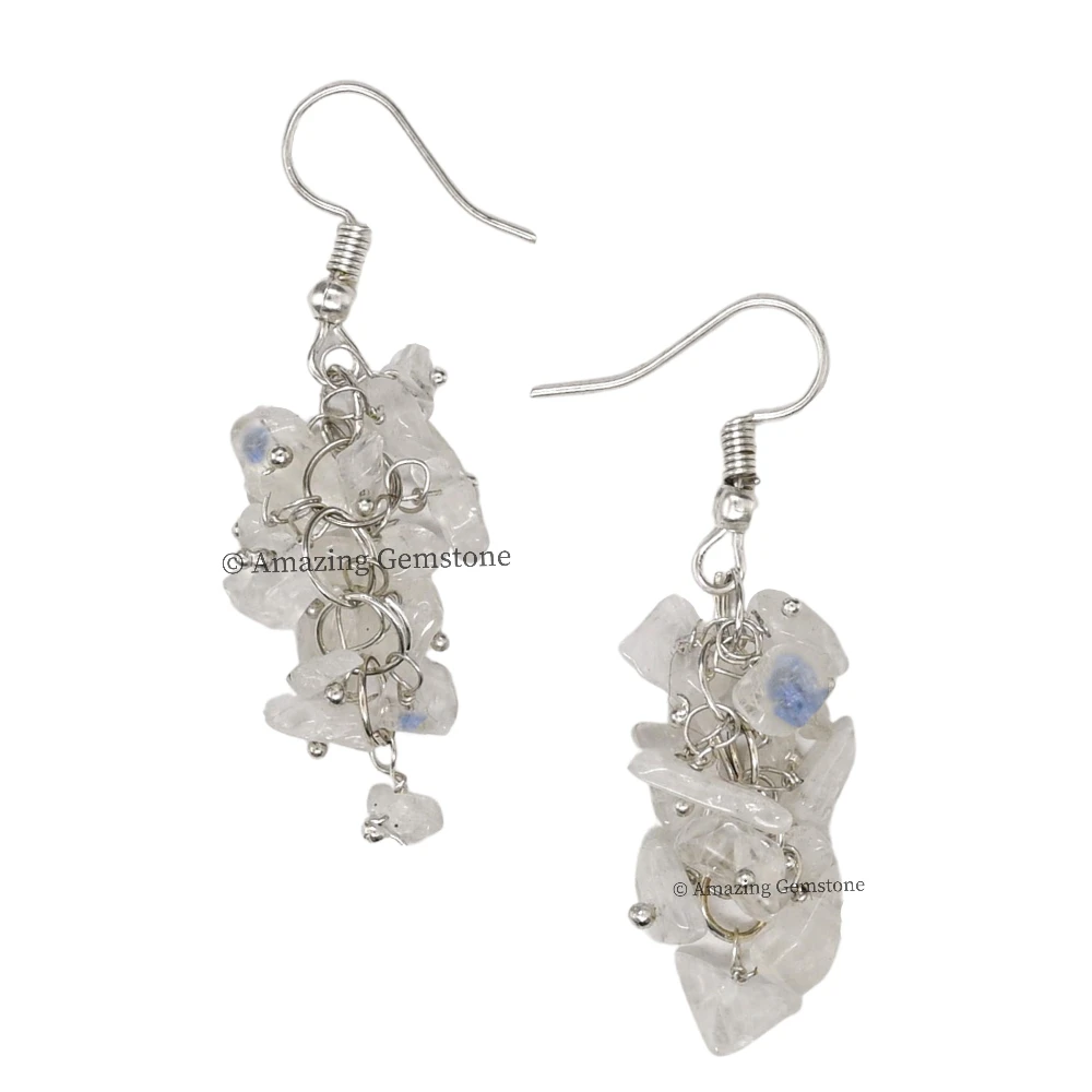 Rainbow Moonstone Crystal Earrings