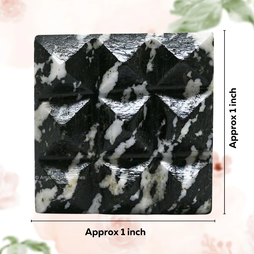 Black and White Tourmaline 9 Pyramid Plate
