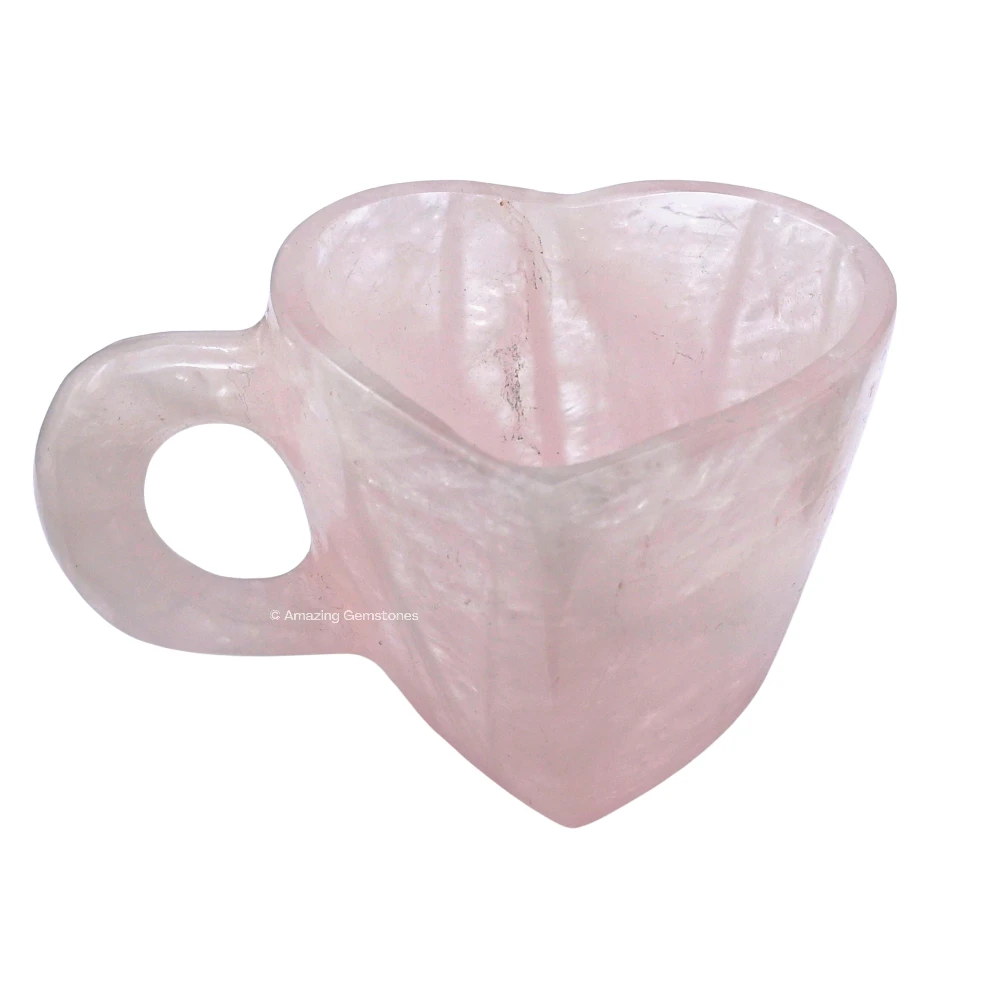 Rose Quartz Crystal Heart Cups