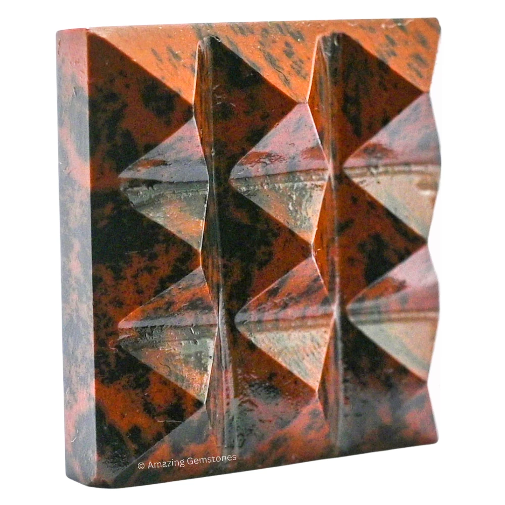 Mahogany Obsidian 9 Pyramid Plate