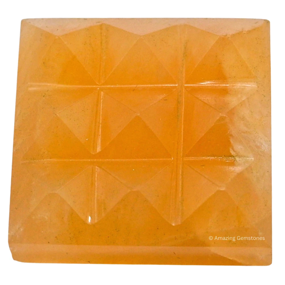 Yellow Aventurine 9 Pyramid Plate