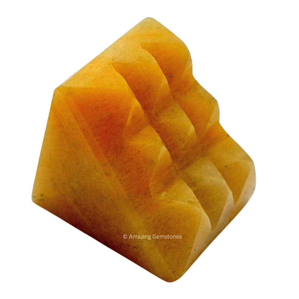 Yellow Jasper Lemurian Pyramid - Under 9 Pyramid Plate