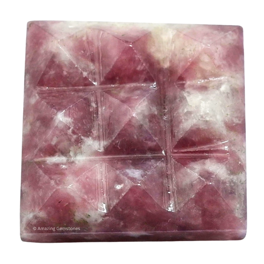 Lepidolite 9 Pyramid Plate