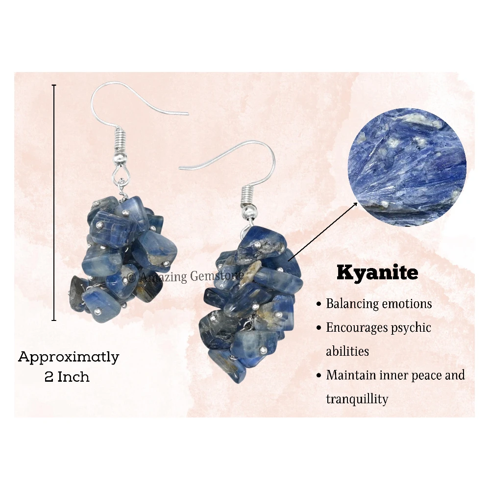 Kyanite Crystal Earrings (Silver)