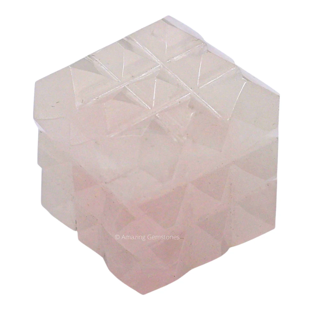 Rose Quartz Cube Pyramid